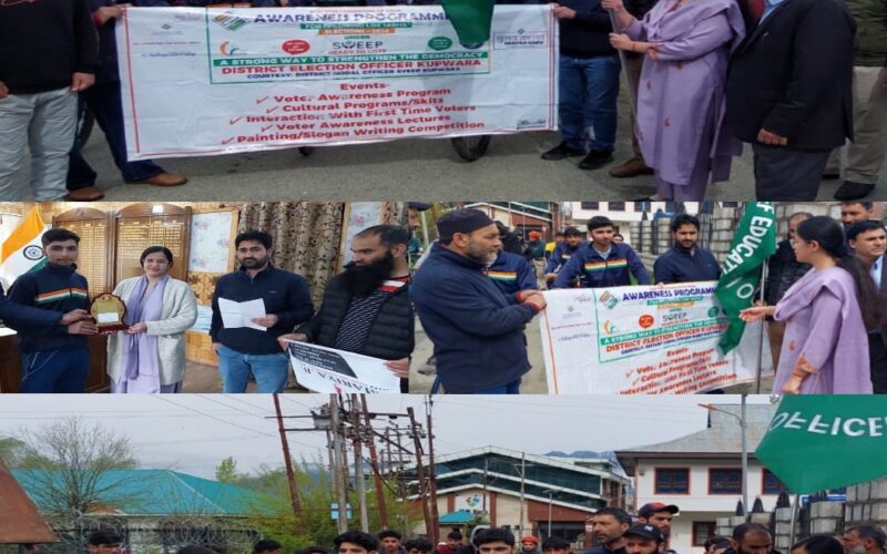 DEO Kupwara flags-off Cycle Race under SVEEP to raise voter awareness