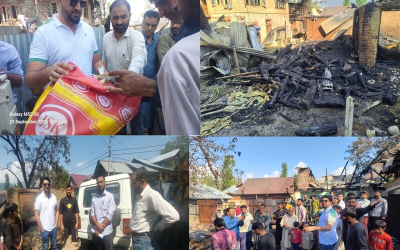 District Administration Kupwara Provides Immediate Relief to Fire-effected families in Punzwa Villgam