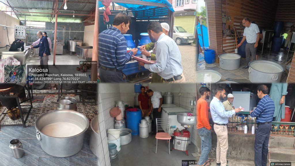 FDA J&K Conducts Special Enforcement Drive On Milk & Milk Products Across all the districts of UT . 213 Inspections Conducted; 170 Milk Samples Lifted for Quality & Safety Testing