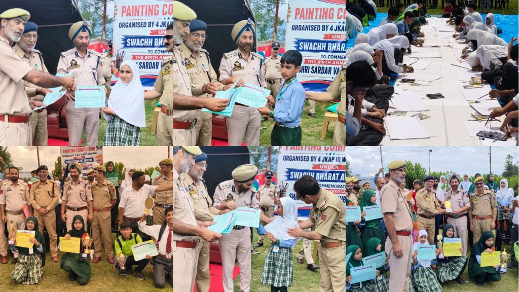 4 JKAP IR Wayun Organises Painting Competition Under Swachh Bharat Abhiyan; Around 90 Students Participate