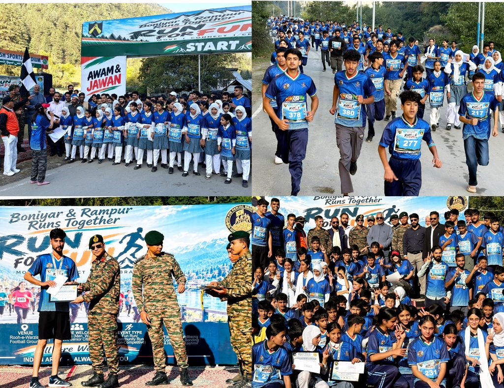 Indian Army Organises ‘Run for Fun’ at Boniyar, Around 500 Participate